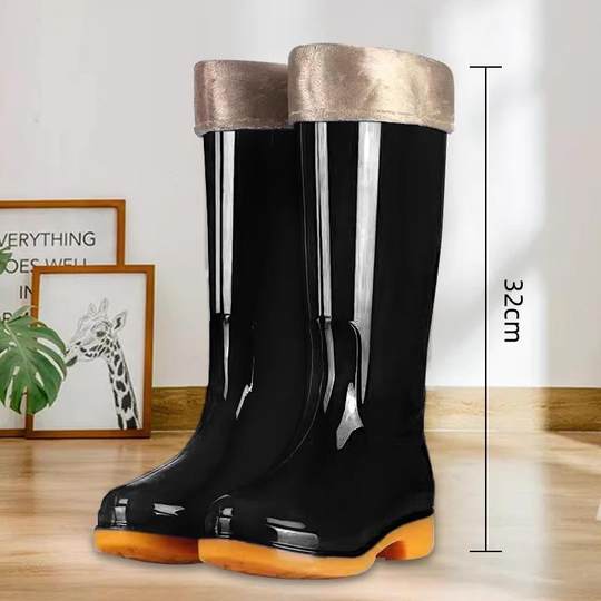 Hohe Regenstiefel für Damen, rutschfeste Wasserschuhe, wasserdichte Schuhe für regnerische Tage, mittelhohe Regenstiefel für Erwachsene, Gummischuhe, Regenstiefel, Arbeitsversicherung für Damen im Sommer