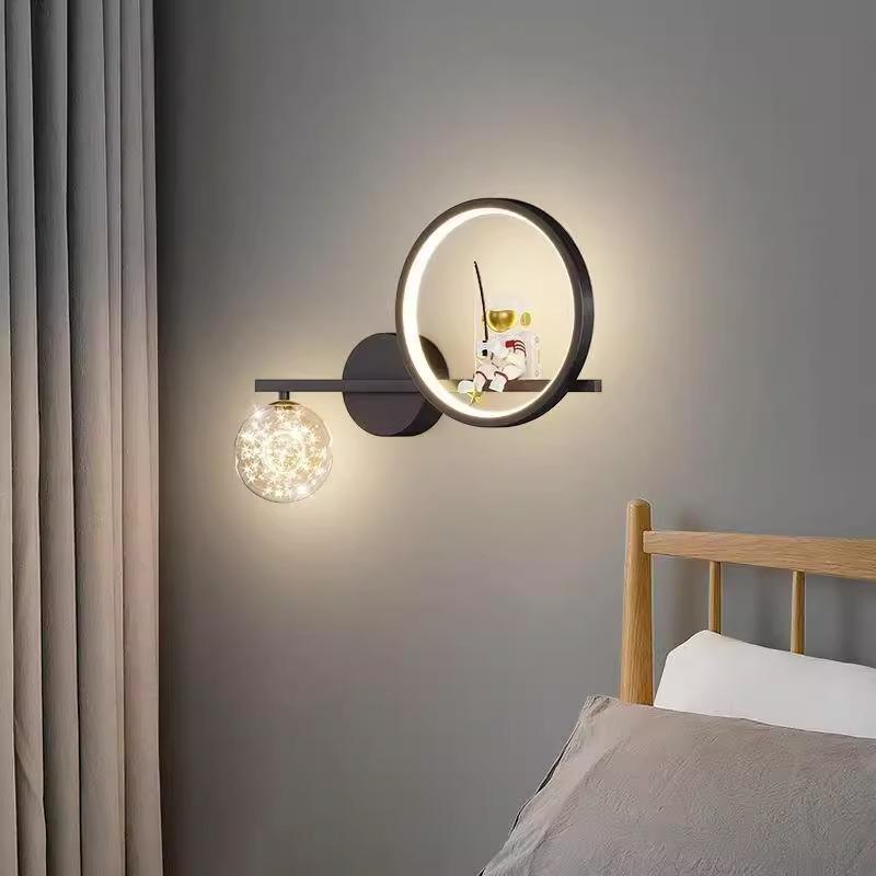 Bedroom Wall Lamp Led Astronaut Trendy Modern Minimalist Tv Background Wall Corridor Light Luxury Bedside Lamp Wall-Mounted Lamp Bedroom Wall Lamp Led Astronaut Trendy Modern Minimalist Tv Background Wall Corridor Light Luxury Bedside Lamp Wall-Mounted Lamp