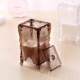 European retro makeup cotton storage box extraction vertical cotton box transparent plastic makeup remover cotton dust-proof cotton swab storage box