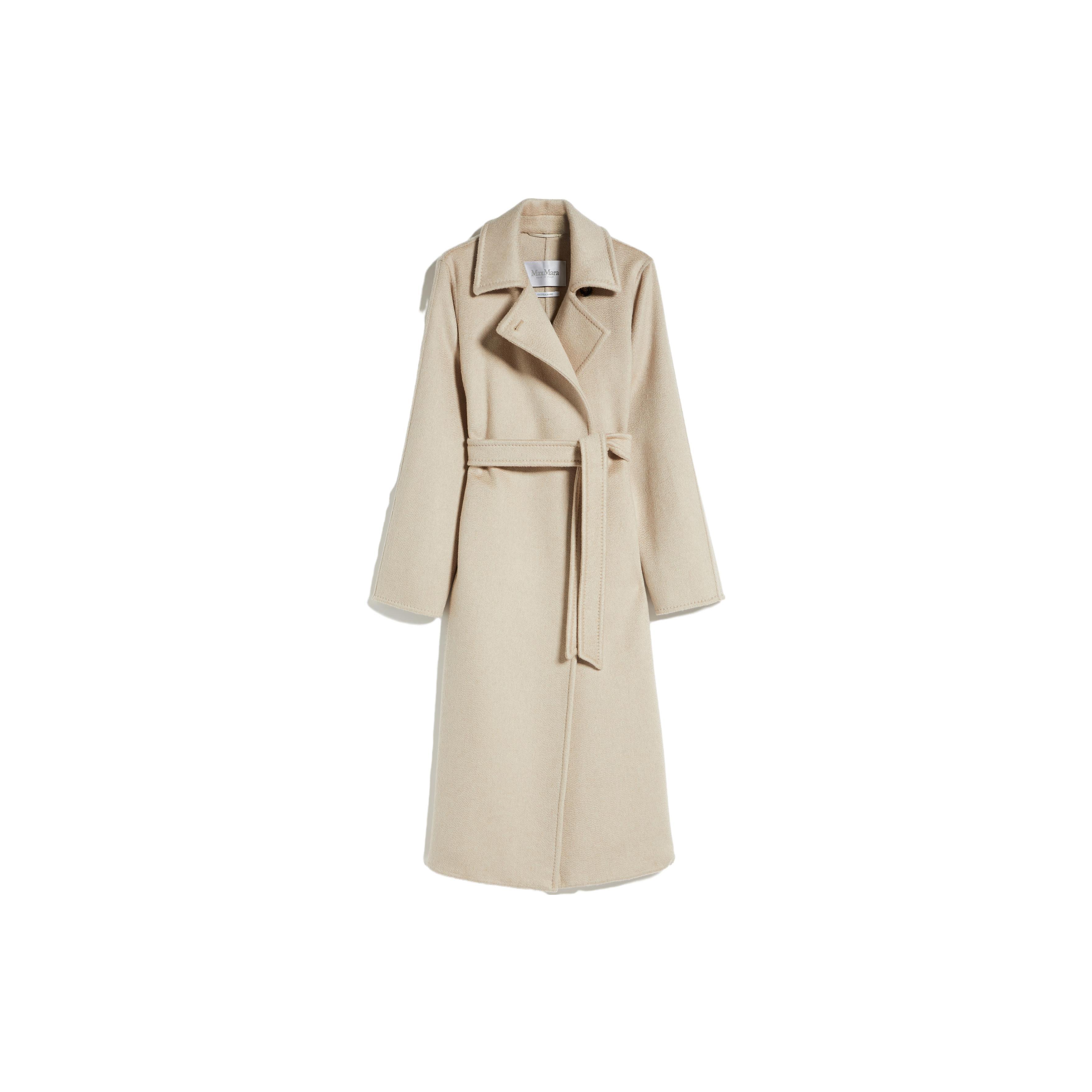 MaxMara Manuela系列 纯色双层绒系带大衣 女款 沙色