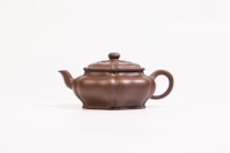 Sunflower Pattern Palace Lantern Cultural Revolution Purple Clay Inner Push Hole Highly Difficult Ribbed Ware 250CC Yixing Purple Clay Pot