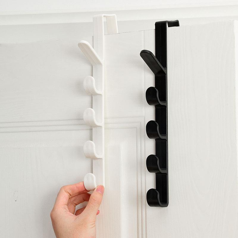 Black Storage Rack with Hooks, a Row of Vertical Hooks for White Wardrobe, Hat Hanger, Bathroom Door, and Tidy Organization Black Storage Rack with Hooks, a Row of Vertical Hooks for White Wardrobe, Hat Hanger, Bathroom Door, and Tidy Organization