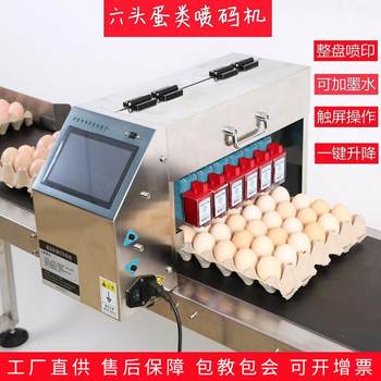 Sales of 6-head whole tray egg inkjet printer, egg product coding machine, fully automatic egg product inkjet printer, coder