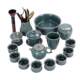 Tea Set for Home Use, Jingdezhen Celadon Ice Crack Glaze Complete Set, Suitable for Office Reception, Includes Teapot and Teacups, Gift Box