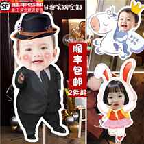 kt board welcome sign photo sticker boy girl baby guide sign first birthday scene layout hundred days banquet standing sign 1