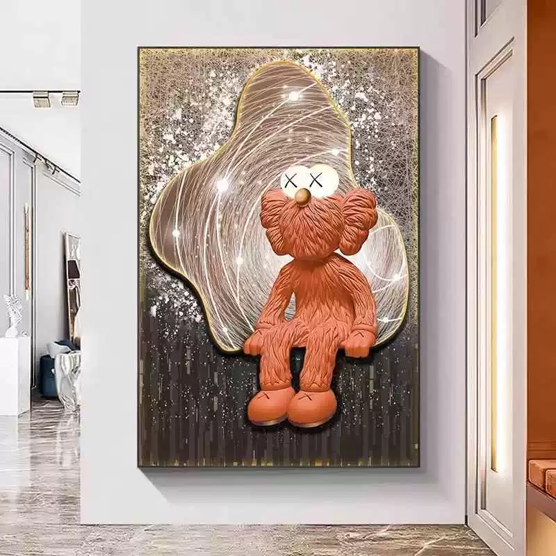 [KAWS современная минималистичная декоративная картина для прихожей гостиная настенная подвесная сетка]