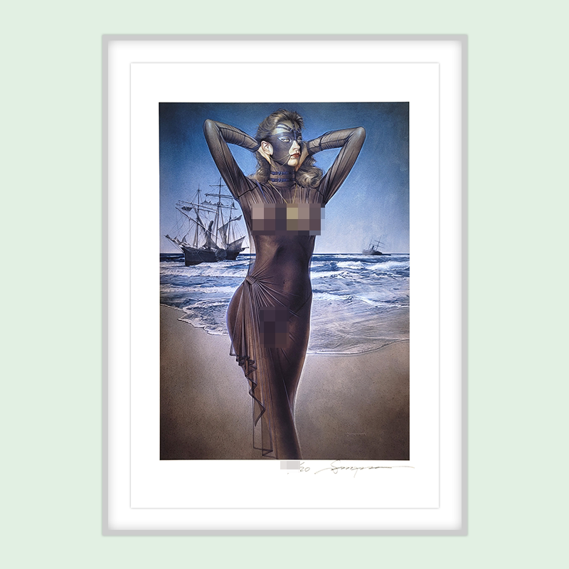 Trend Art Karshan Base < Beach Girls > Limited Edition Painting Fidelity edition with certificate spot