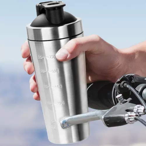 Двухэтажный стакан из нержавеющей стали, палочка для смешивания, спортивная качалка для спортзала для велоспорта, нержавеющая сталь AISI 304