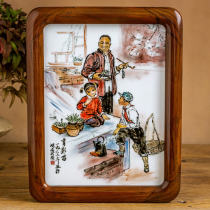 Old porcelain Cultural Revolution porcelain plate paintings 60-70s official kiln porcelain Hongjiang big ball mud hand-painted murals porcelain paintings antique ornaments