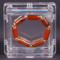 Qing Dynasty red agate bead bracelet American 80 points Gongbo Tongbo appraisal and rating authentic and old antique collection