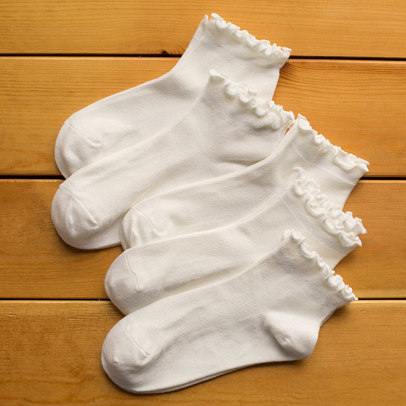 2021 Korean Spring Explosions Xinjiang Cotton Spring and Summer Japanese Wooden Ear Socks Korean Flower Socks Children's Academic Style