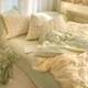Bubble yarn washing cotton bed four-piece set ins style Korean girl's heart quilt cover bed sheets student dormitory three-piece set 4
