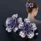 Hair Clip for Women's Back of Head, Large Hair Clip, Flower Rhinestone Duckbill Clip, Mother's Top Clip, Hair Clip Clip