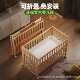 Baby Crib Cover, Solid Wood, Unpainted, Foldable Cradle Bed, Movable Multifunctional Bb Bed, Convertible to Large Bed