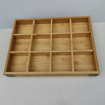 Bamboo and wood plate roasted whole sheep solid wood bamboo plate multi-grid hotel supplies ceramic jewelry wooden plate storage big nine bamboo box