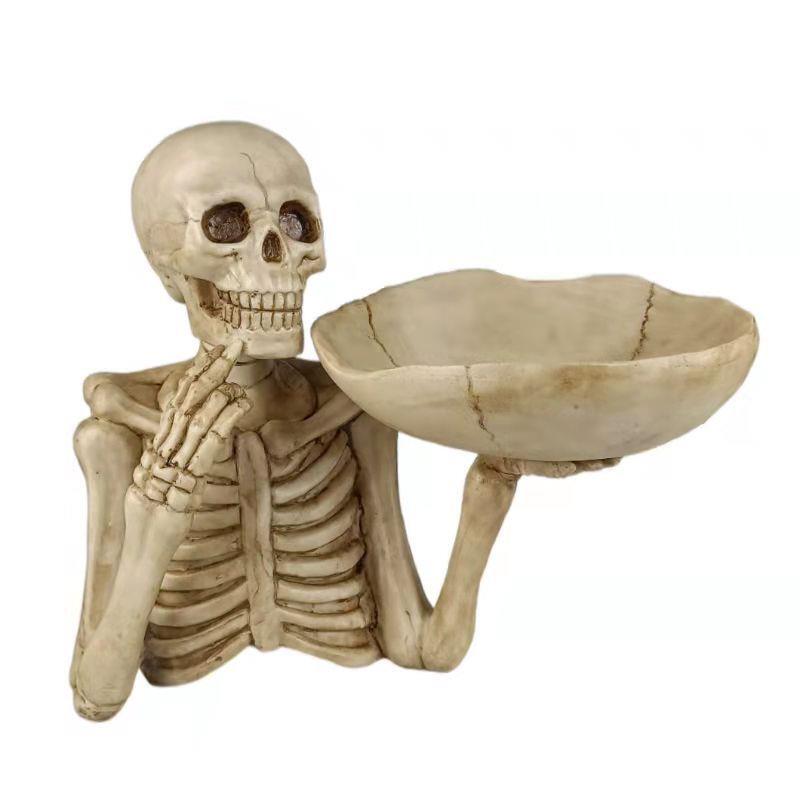 Cross-Border Hot-Selling Decorative Skull Fruit Plate, Personalized Punk Skull Ornament, Home Key Storage Tray