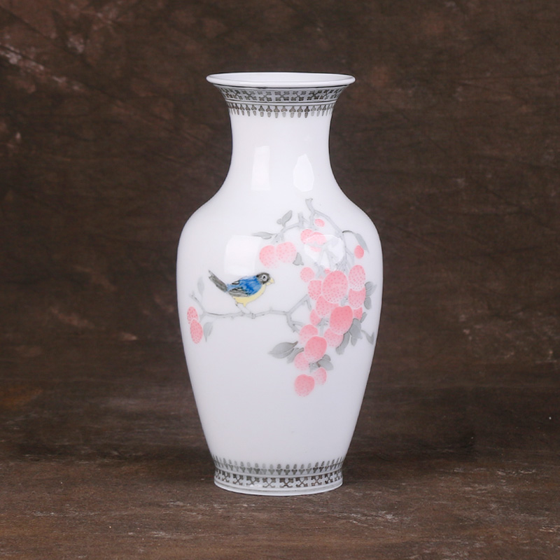 Lonely Pint Old Porcelain Department 90s Group Force Porcelain Factory Hongjiang Mud Mineral Raw Material Vase Lychee Birdie NL032