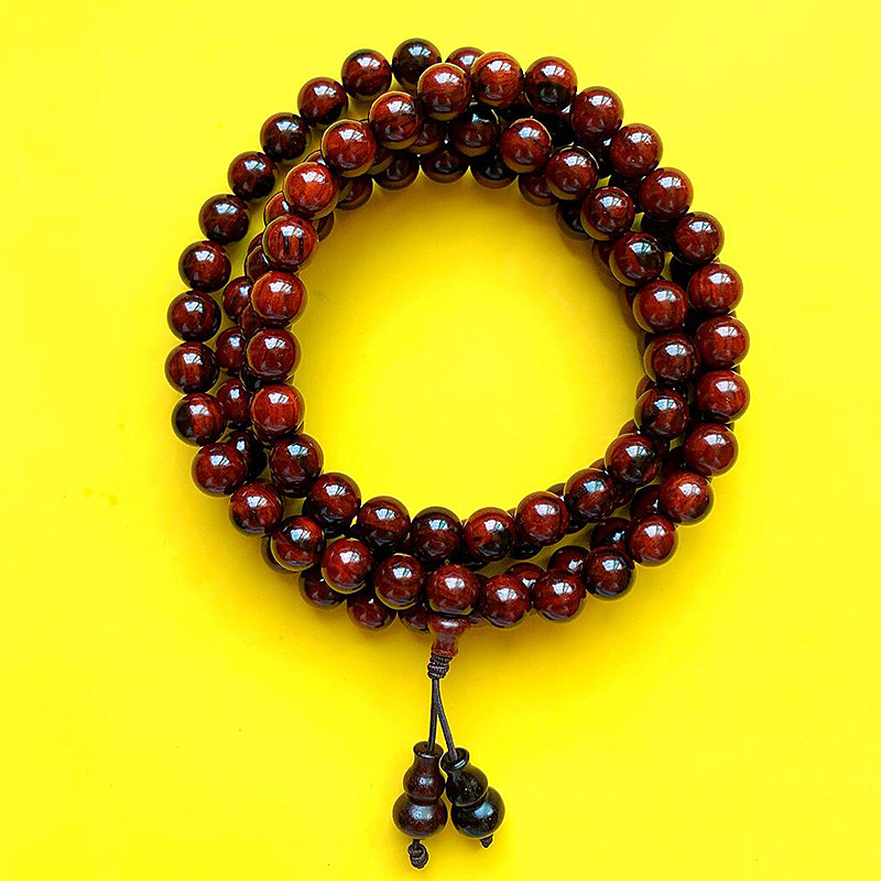 Flame Veins Small Leaf Purple Sandalwood Sandalwood 8mm 108 Buddha Beads Handmade And Quick Snap
