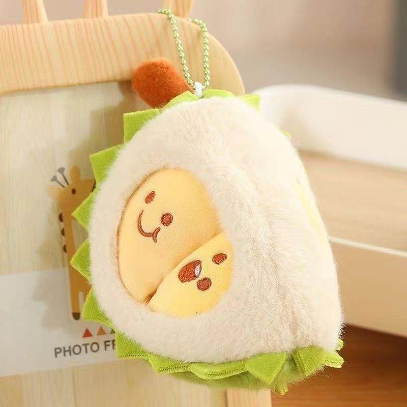 Peelable Durian Plush Toy Stress Relief Toy Simulation Creative Detachable Doll for Girls' Birthday Gift