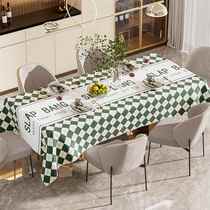 New tablecloth waterproof and oil-proof ins Nordic style no-wash household tablecloth student dormitory coffee table living room tablecloth