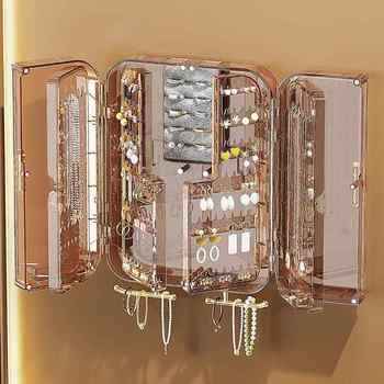 Light luxury cloakroom bathroom wall-mounted storage box household punch-free bathroom cotton transparent storage box first