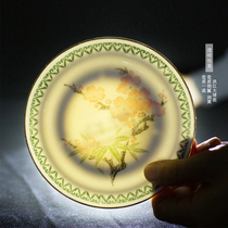 (Leakage during clearance) Diaoyutai display porcelain plate from the 1970s and 1980s Hongjiang Big Ball Mud Appreciation Plate ornaments and brackets included