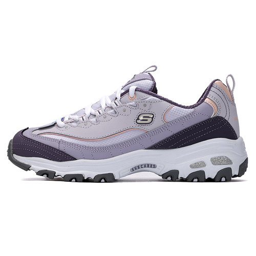 Skechers/斯凯奇D'LITES 1.0 缓震低帮老爹鞋女款白紫色13143-LAV