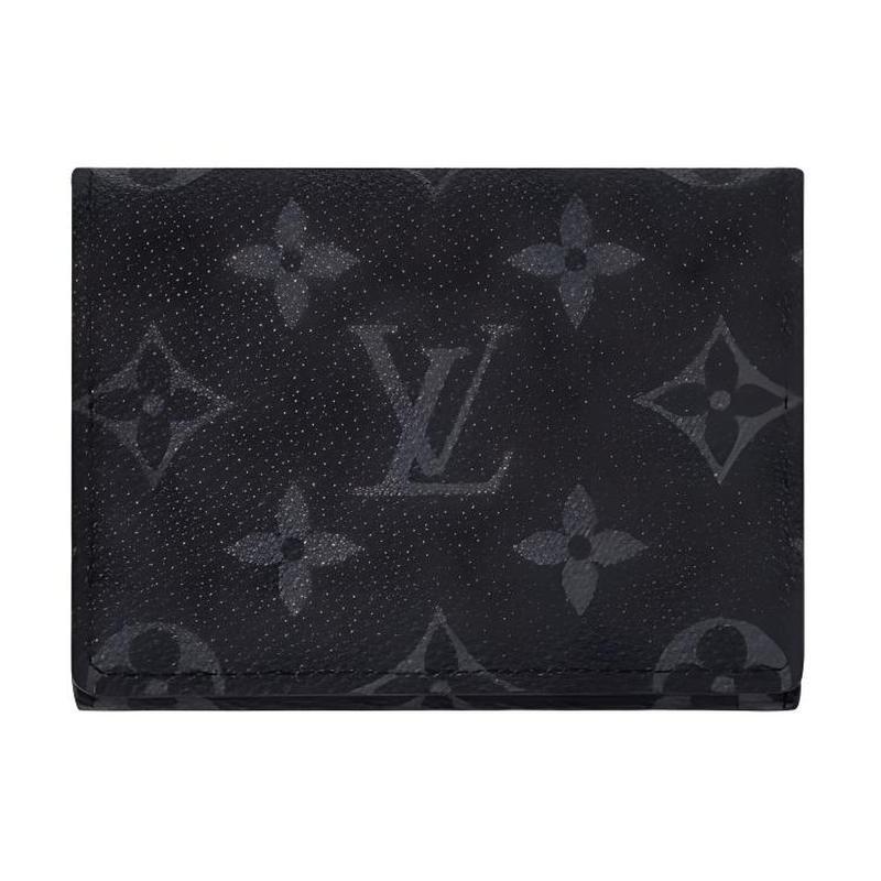 Louis Vuitton Envelope Letter Logo Embossed Snap Closure Leather Wallet for Men Louis Vuitton Envelope Letter Logo Embossed Snap Closure Leather Wallet for Men