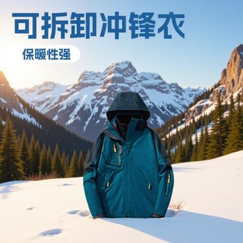 Winter Outdoor Jacket Three-In-One Detachable Windproof and Waterproof Outdoor Loose Breathable Mountaineering Jacket Women's Trendy Jacket