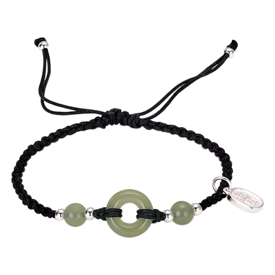 下架】925银新中式平安扣手链编绳转运珠情侣手绳礼物送女友