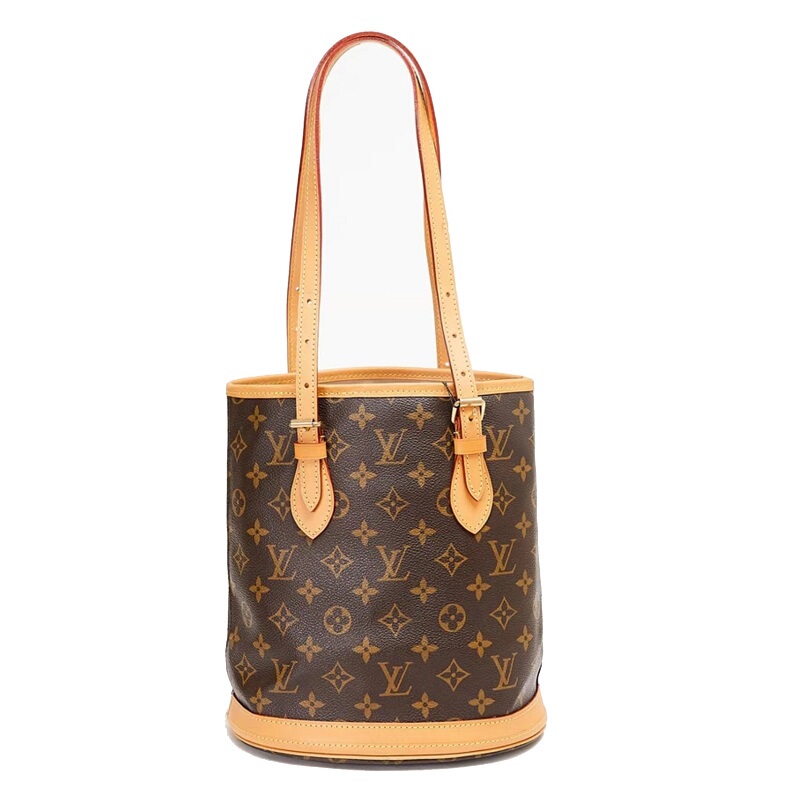 Second-Hand Vegetable-Tanned Leather Lv/Louis Vuitton Monogram Bucket Small Bucket Bag Second-Hand Vegetable-Tanned Leather Lv/Louis Vuitton Monogram Bucket Small Bucket Bag