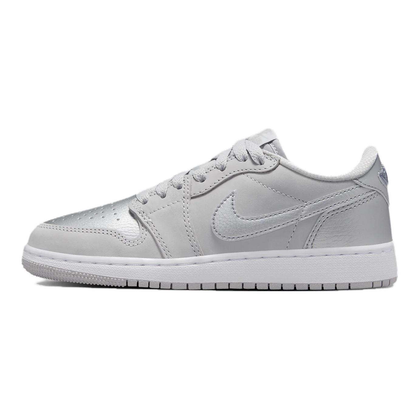 Jordan Air Jordan 1 Low OG 轻盈舒适  低帮 儿童篮球鞋 银色