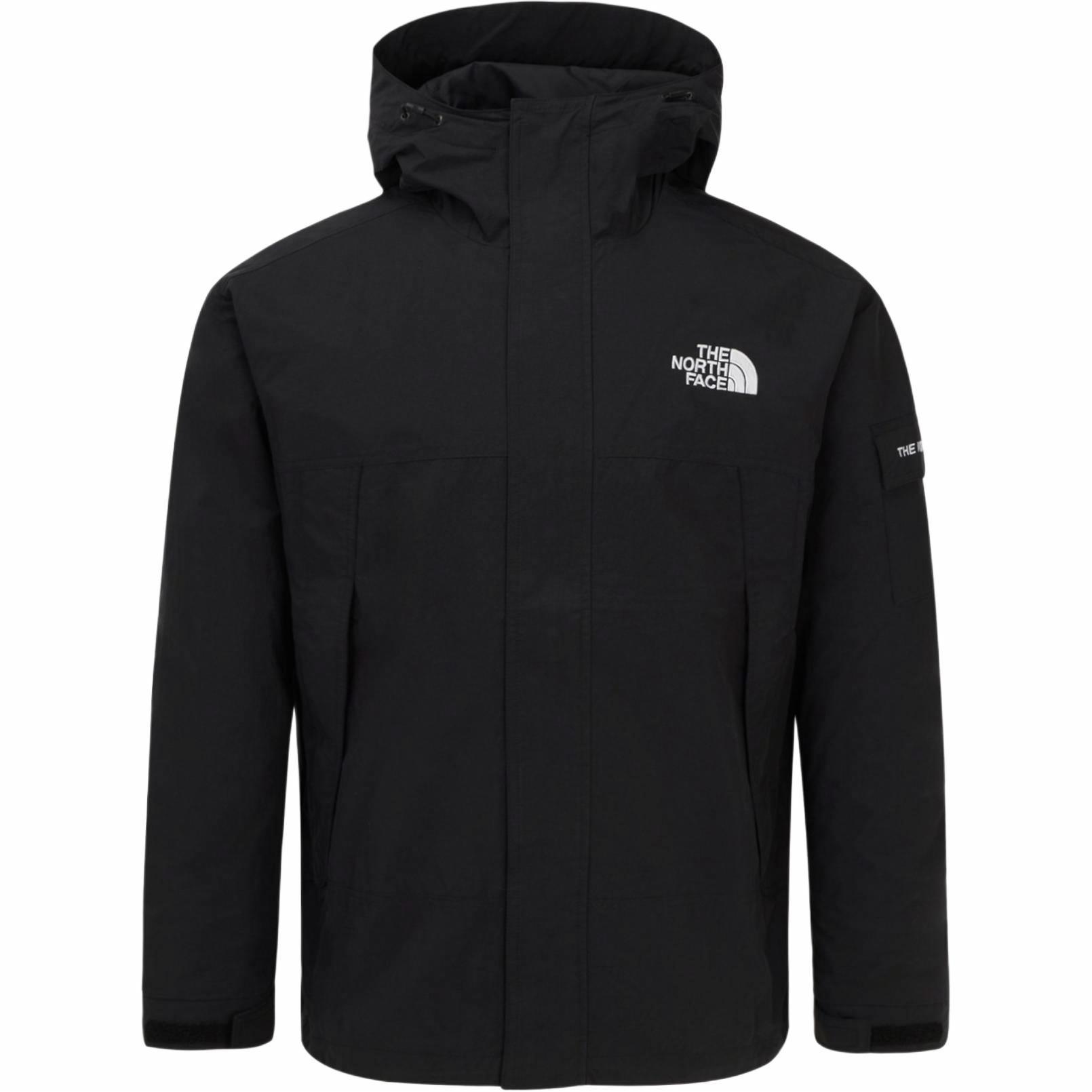 北面THE NORTH FACE Logo拉链长袖连帽宽松夹克外套 男款 黑色