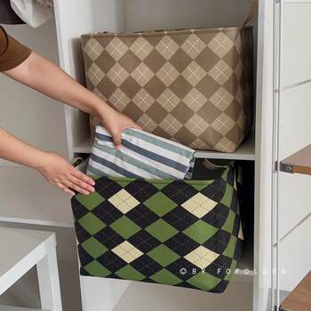 Thickened fabric clothes storage box household storage large capacity quilt moving bag cabinet clothes sorting basket