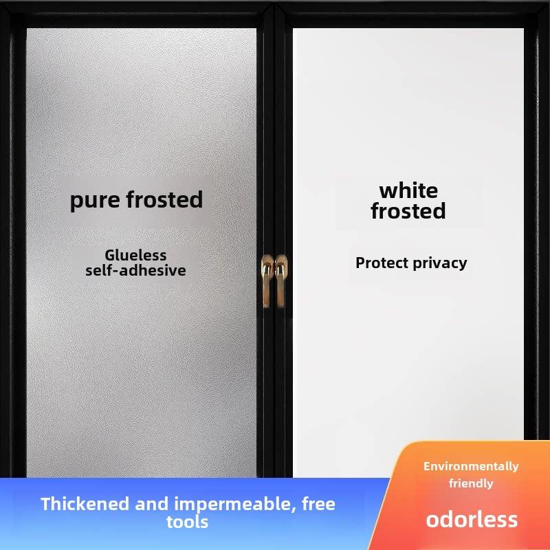 Window Frosted Glass Sticker, Semi-Transparent and Opaque, Bathroom Toilet Film, Anti-Peeping, Anti-Leakage, Privacy Protection