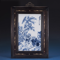 Discussing the Tao an orphan piece from the old collection hand-painted blue and white figure pattern porcelain plate painting P