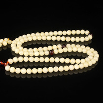 Russian quality beeswax white wax round beads 108 Buddha beads bracelet diameter 7 2mm weight 25 52 grams
