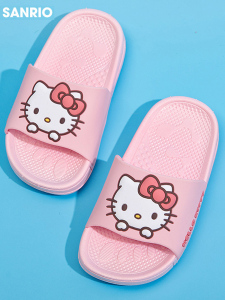 Hello Kitty Kids Slippers Girl Kindergarten Kid Baby Home Shoes Soft Bottom Non Slip Bath Sandals