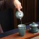Tea Set for Home Use, Jingdezhen Celadon Ice Crack Glaze Complete Set, Suitable for Office Reception, Includes Teapot and Teacups, Gift Box