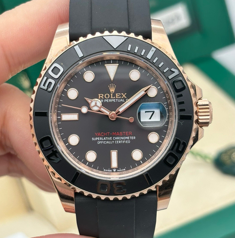 98% New Full Set】40Mm Rolex Yacht-Master Series M126655 Rose Gold Automatic Mechanical Men's Watch