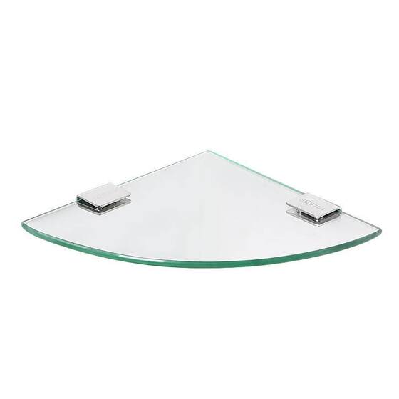 European-Style Bathroom Wall-Mounted Thickened Glass Triangle Shelf Stainless Steel Single-Layer Toilet Storage Rack Bathroom Corner Shelf