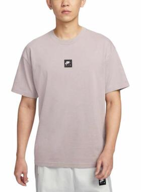 Nike TEE M90 透气时尚百搭柔软短袖T恤 男款 紫灰色
