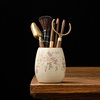 Ceramic beige Ru kiln tea ceremony Six gentlemen Kung Fu tea sets accessories tea brewing tools tea knife tea clip tea brush spoon