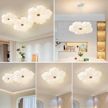 Nordic creative flower led whole house package lamps cream style warm and romantic living room bedroom ceiling lamp