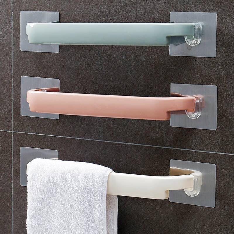 Free Punch Toilet Rack Bathroom bath towels Makeup Room Suction Cups Single Rod Hanging Toilet Rod Bath Towels Towel Placing Racks