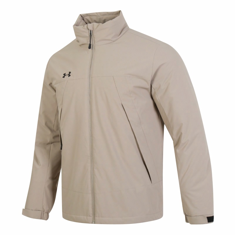 Under Armour 防风保暖立领棉服 男女同款 卡其色
