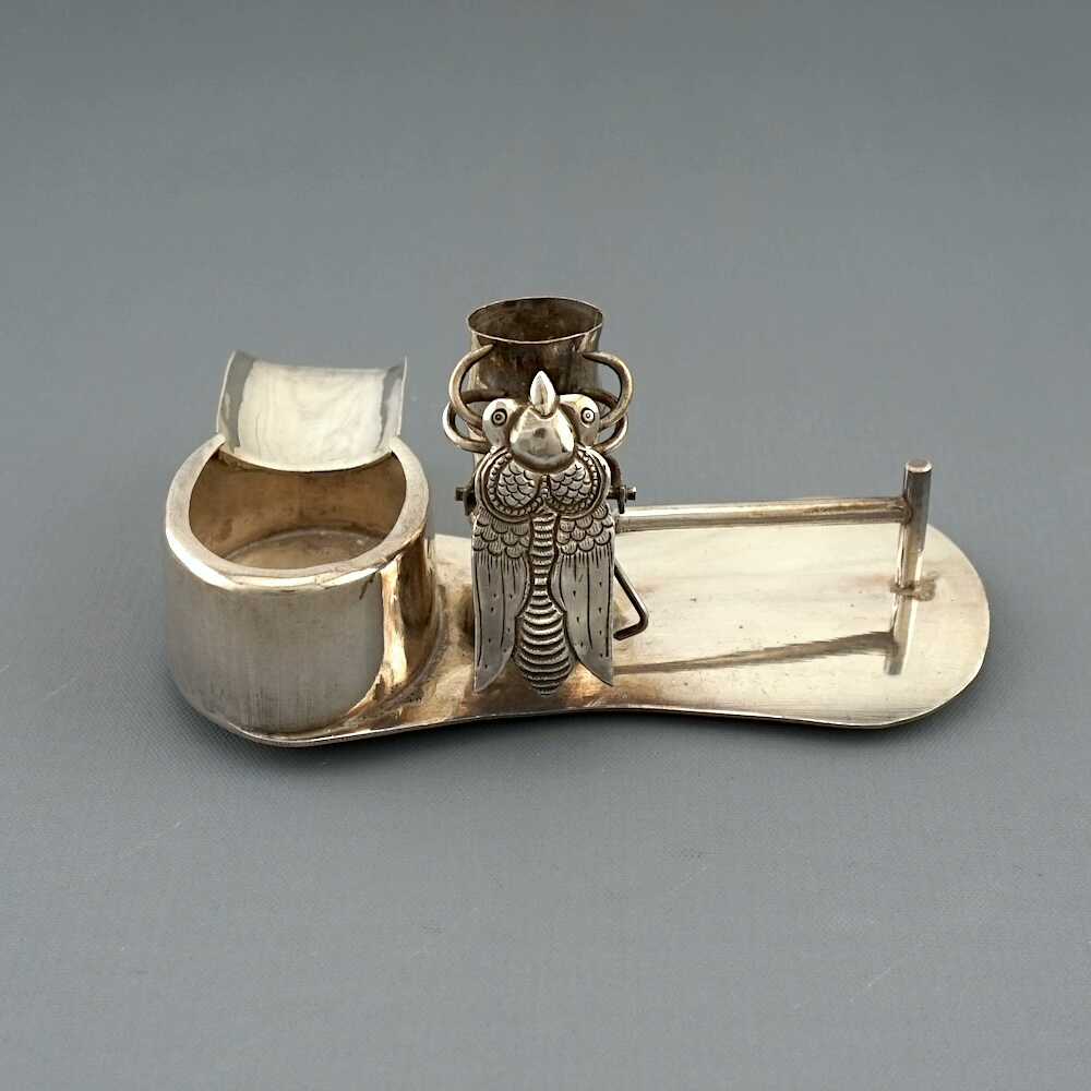 中国古美術· 珍蔵純銅製・純手作り·鎏金鎏銀端把纏枝ネズミ壺・文房具