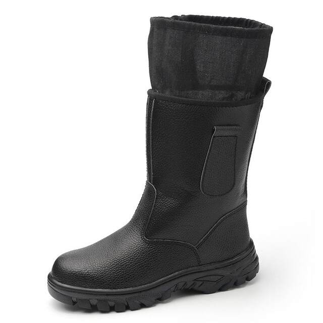 Labor protection shoes men's steel toe caps anti-smash and puncture-proof high-top high-top oil field labor protection boots welding work cotton shoes safety shoes