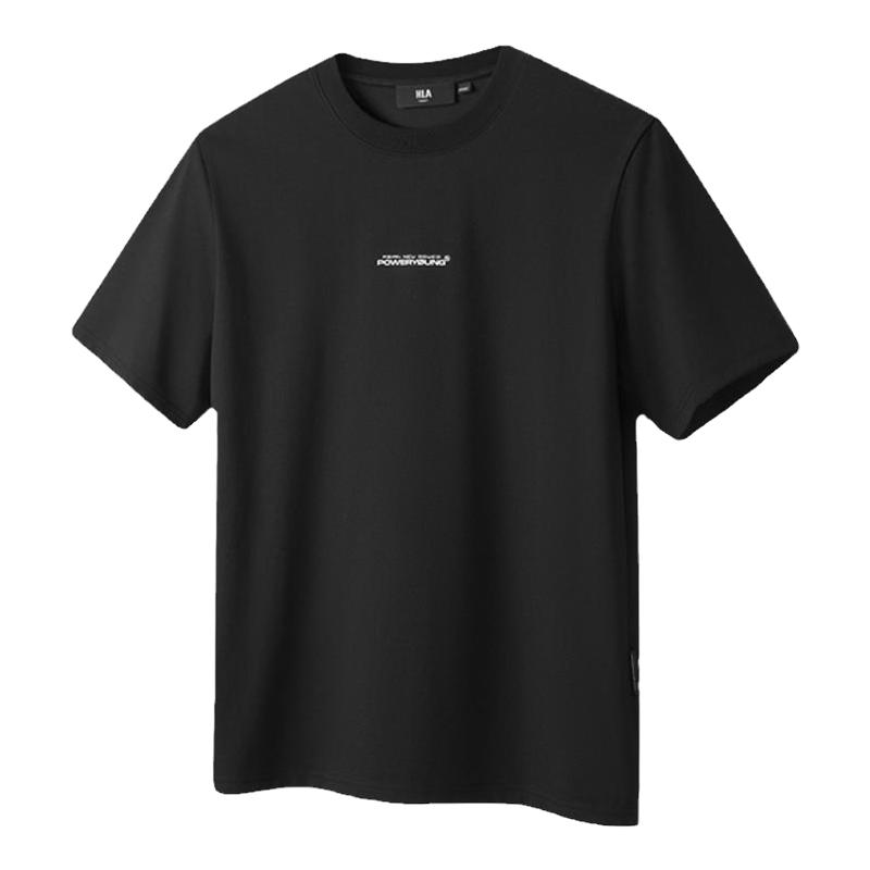 HLA/海澜之家POWER YOUNG系列凉感T恤2025春夏新款圆领短袖男