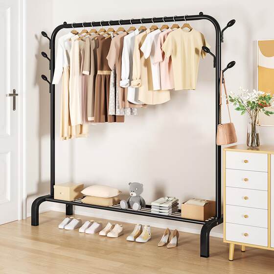Thickened Household 304 Stainless Steel Clothes Drying Rack, Floor-Standing, Foldable X-Shaped, for Bedroom, Outdoor Balcony, Single-Rod, Telescopic